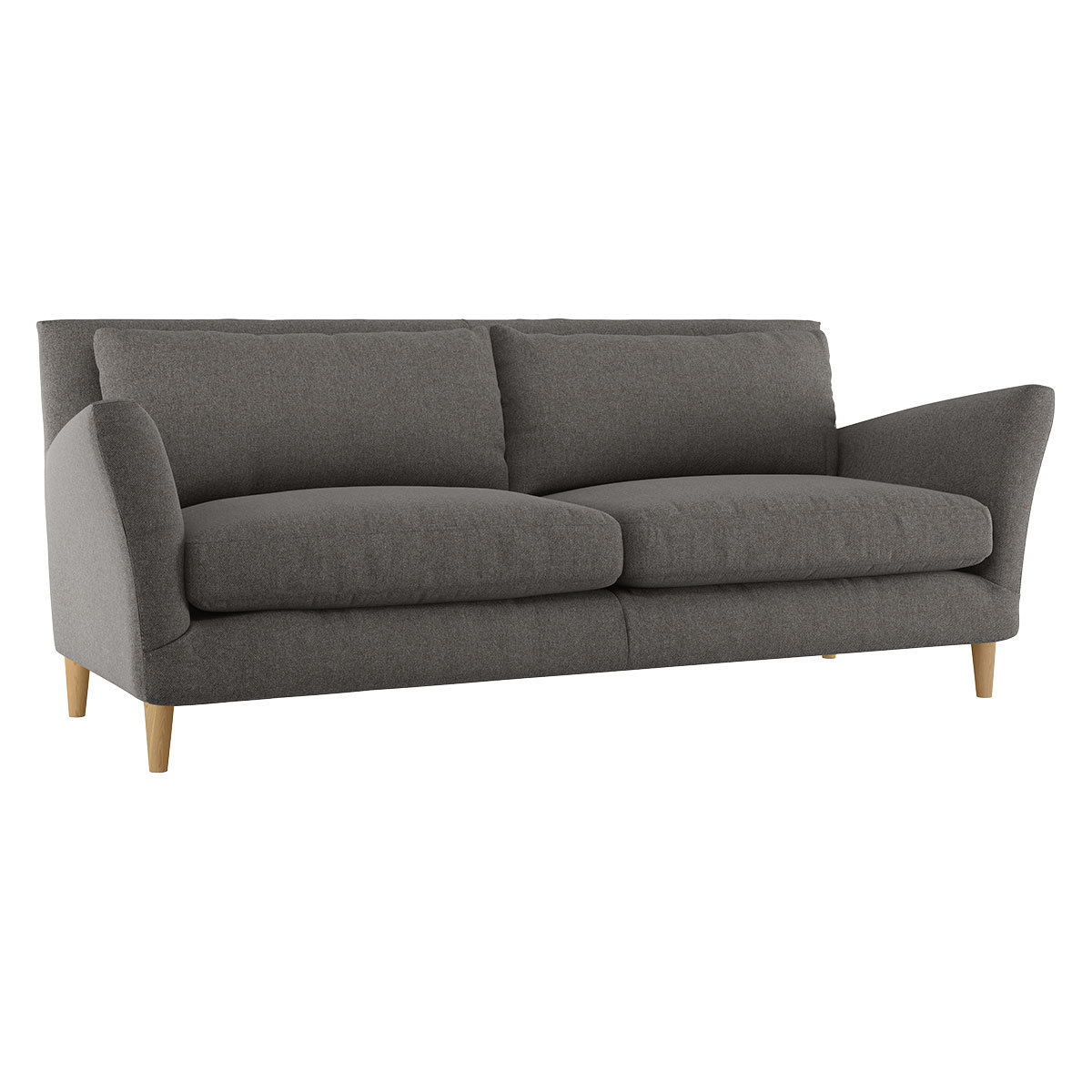 Keele Charcoal Grey Wool 3 Seat Sofa, Charcoal – image 3