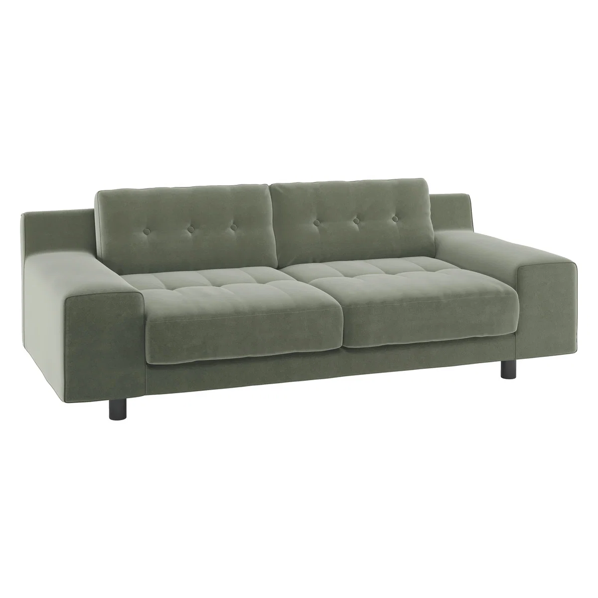 Hendricks Sage Green Velvet 3 Seater Sofa, Green Green – image 3