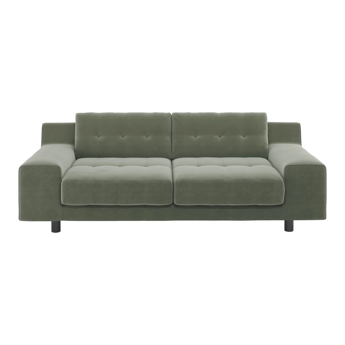 Hendricks Sage Green Velvet 3 Seater Sofa, Green Green – image 1