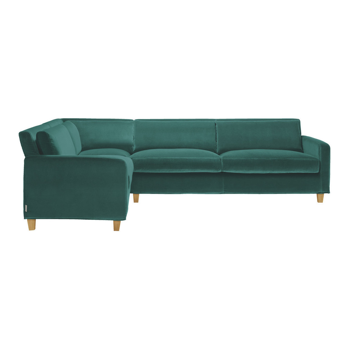 Chester Emerald Green Velvet Right-Arm Corner Sofa, Green – image 1