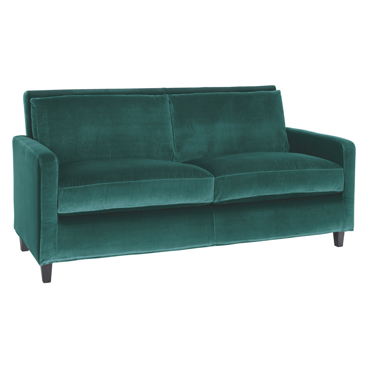 Chester Emerald Green Velvet 2 Seater Sofa, Dark Stained Feet, Green – image 3