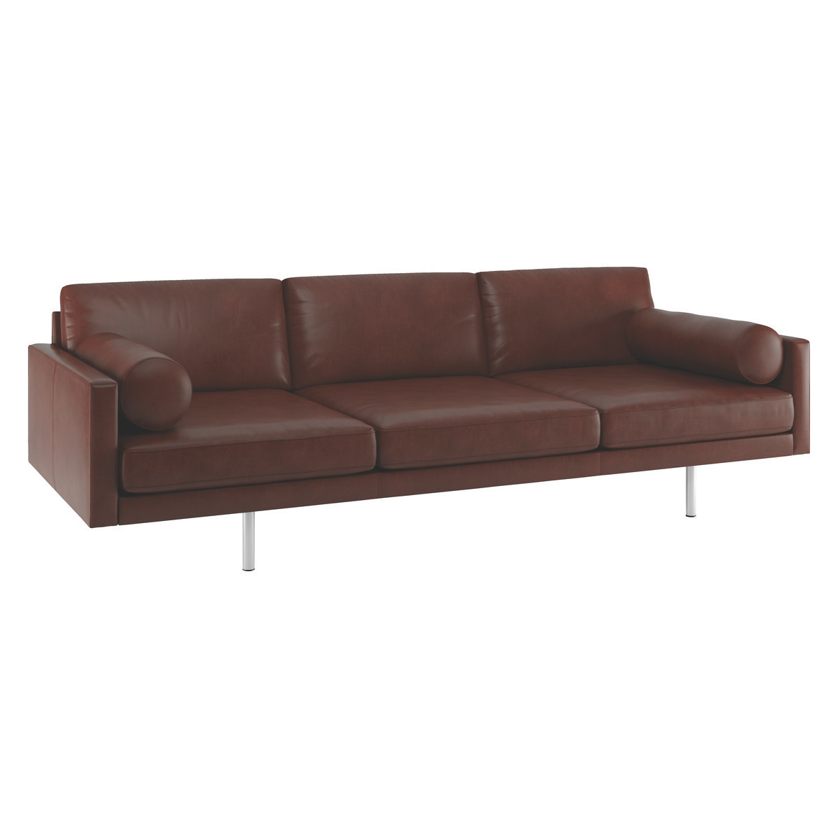 Spencer Tan Leather 4 Seater Sofa, Metal Legs, Tan – image 3