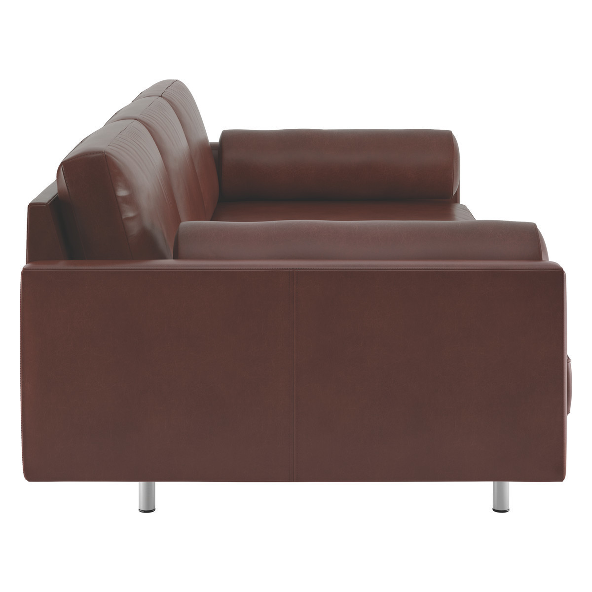 Spencer Tan Leather 4 Seater Sofa, Metal Legs, Tan – image 4