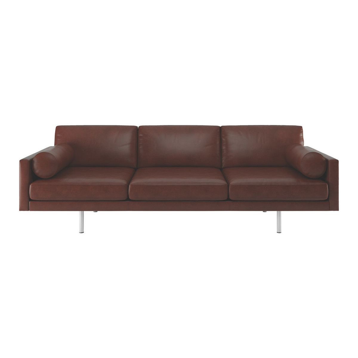 Spencer Tan Leather 4 Seater Sofa, Metal Legs, Tan – image 1