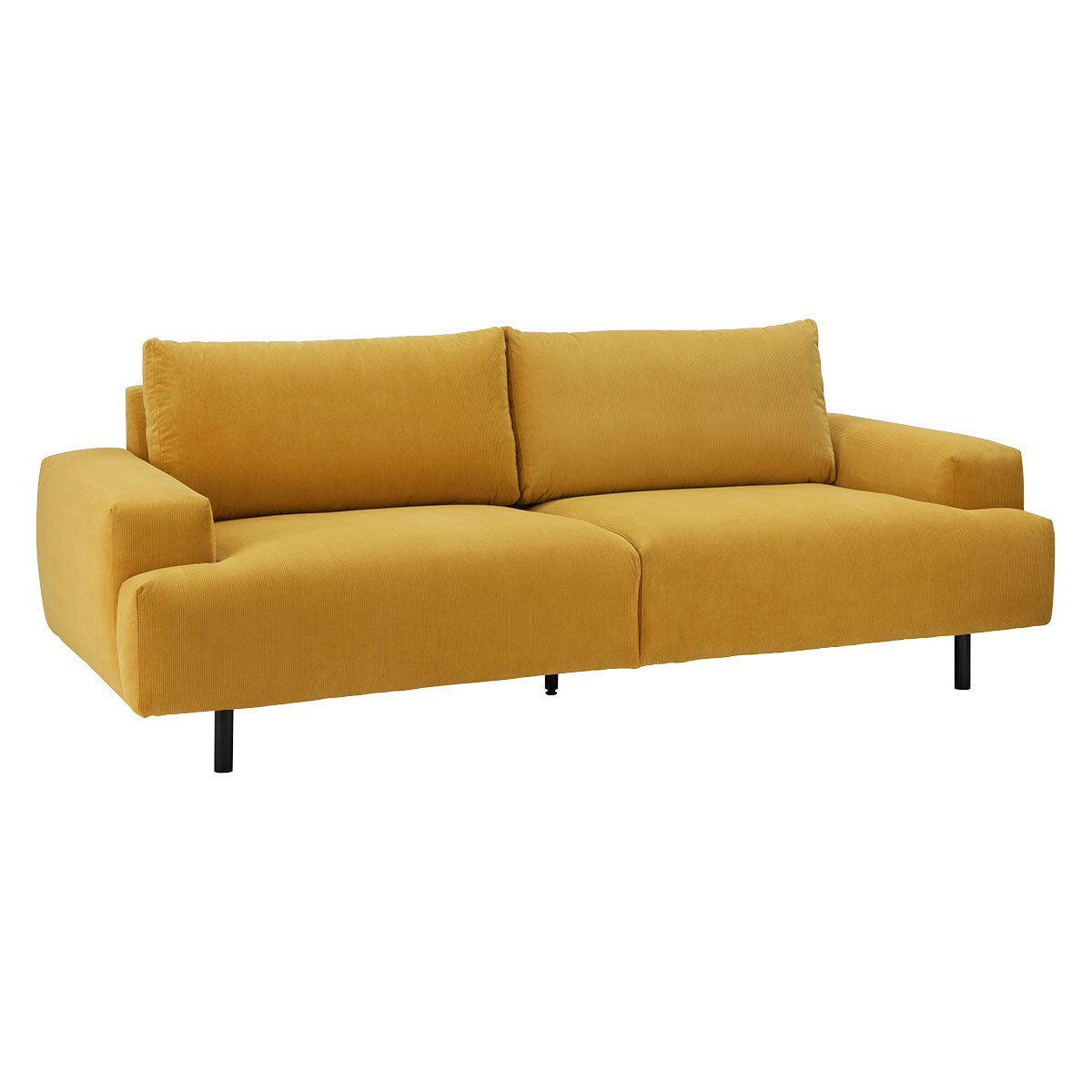 Habitat Julien 3 Seater Fabric Sofa - Yellow, Yellow – image 3