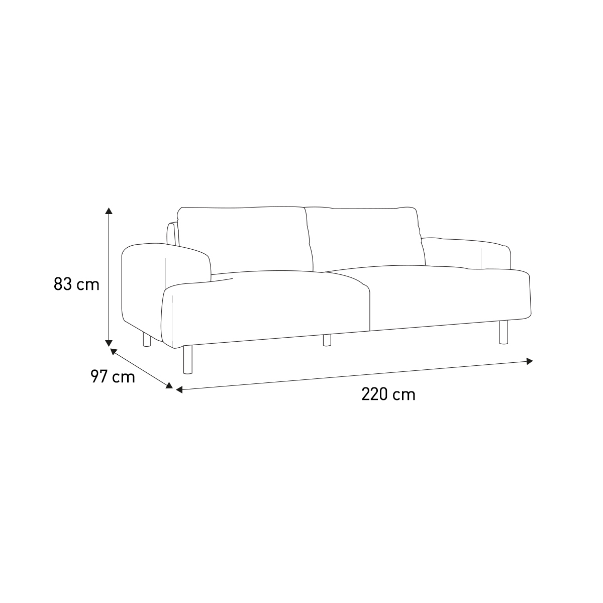Habitat Julien 3 Seater Fabric Sofa - Yellow, Yellow – image 7