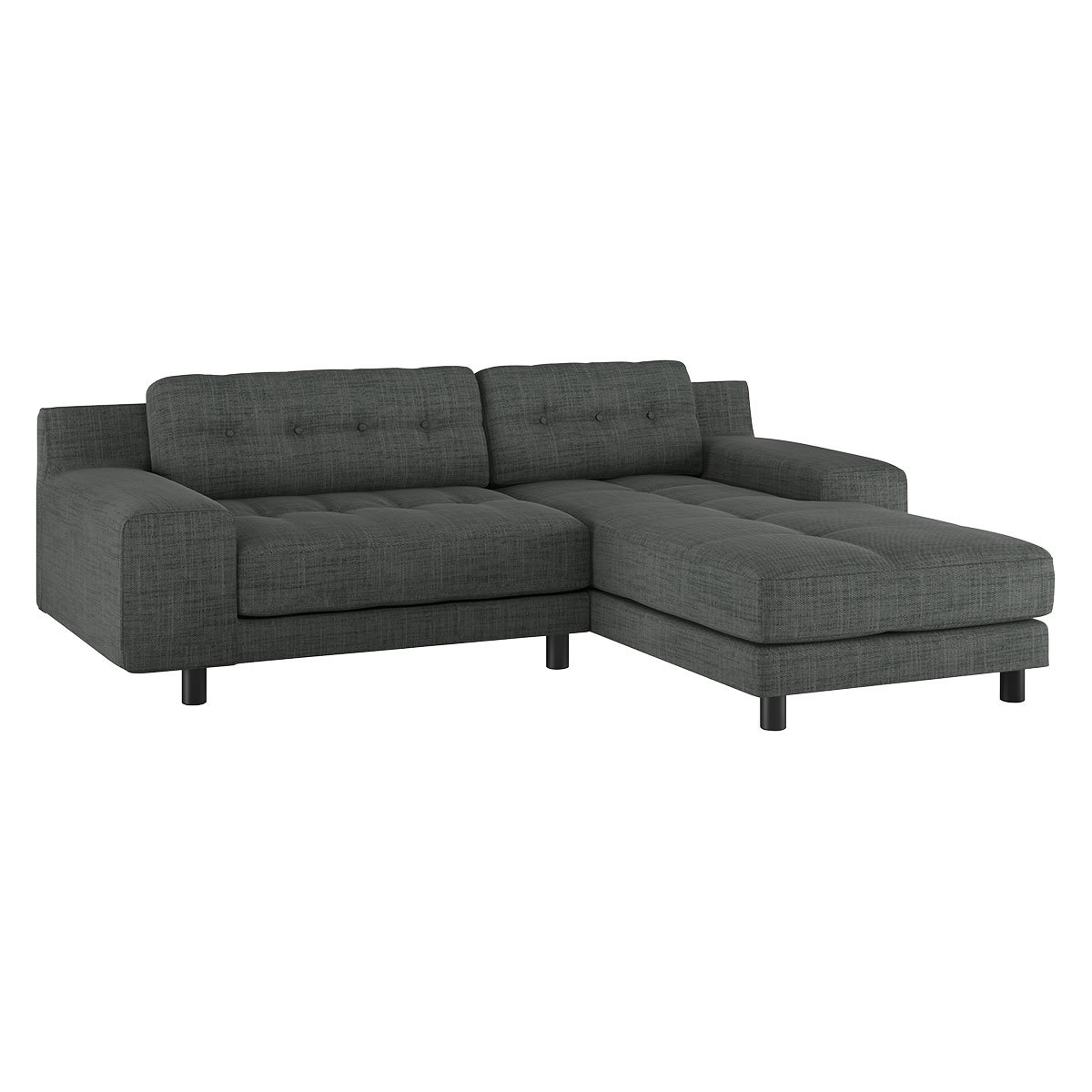 Hendricks Charcoal Grey Italian Woven Small Right-Hand Chaise Sofa, Charcoal – image 3