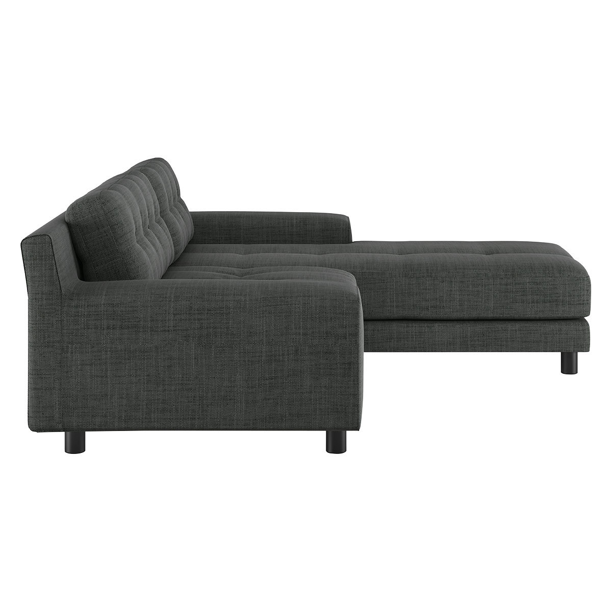 Hendricks Charcoal Grey Italian Woven Small Right-Hand Chaise Sofa, Charcoal – image 4