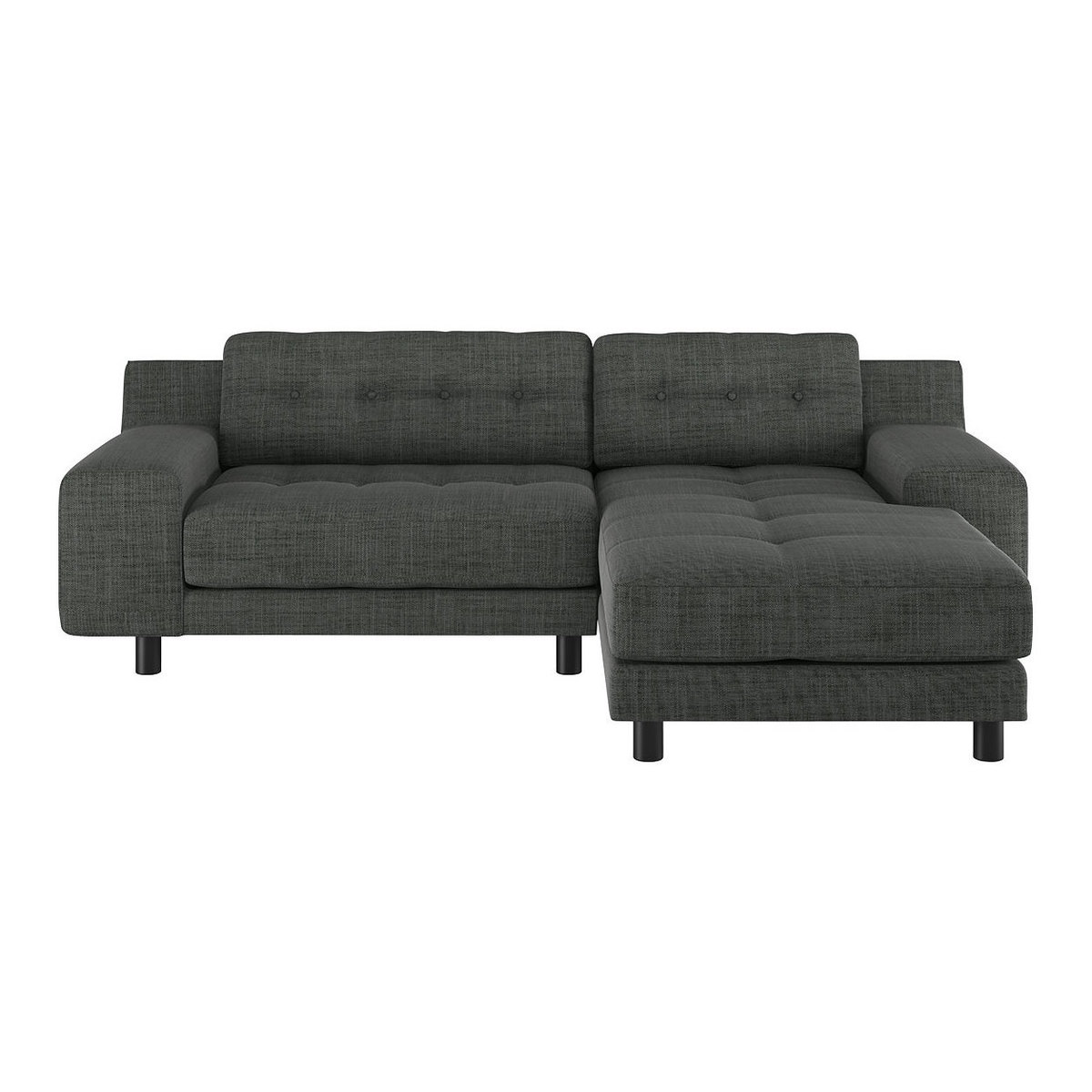 Hendricks Charcoal Grey Italian Woven Small Right-Hand Chaise Sofa, Charcoal – image 1