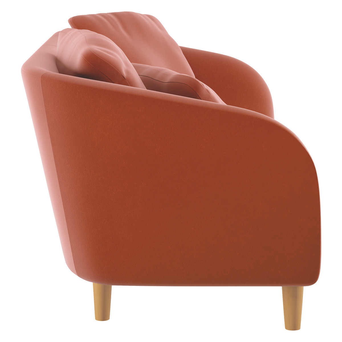 Colby Orange Velvet 2 Seater Sofa, Orange – image 4