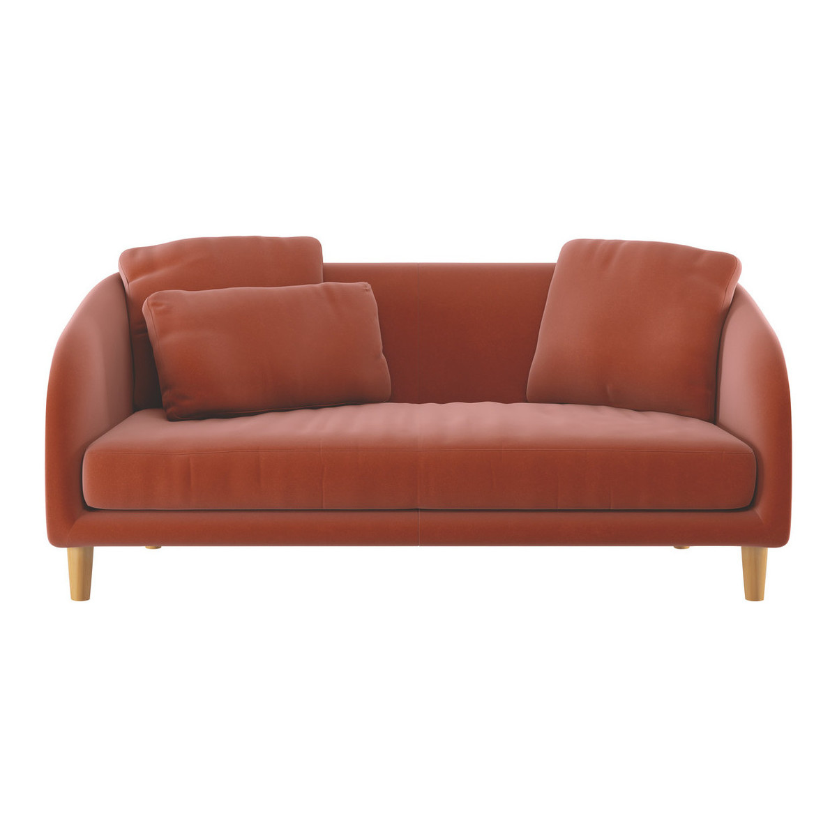 Colby Orange Velvet 2 Seater Sofa, Orange – image 1