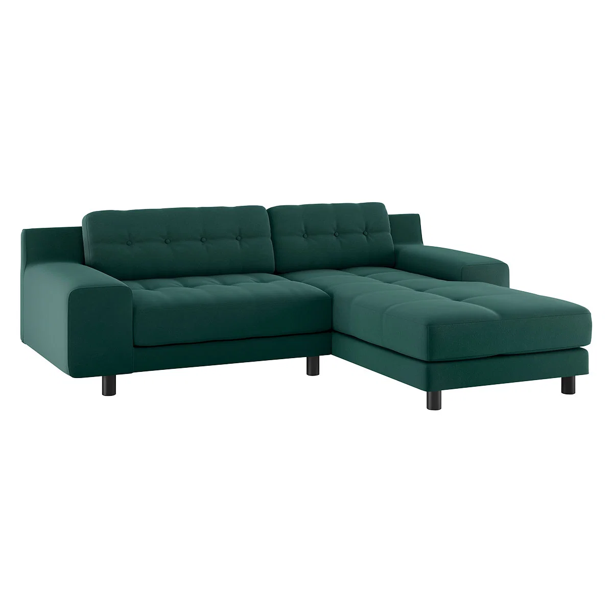 Hendricks Emerald Green Velvet Small Right-Hand Chaise Sofa, Green – image 3