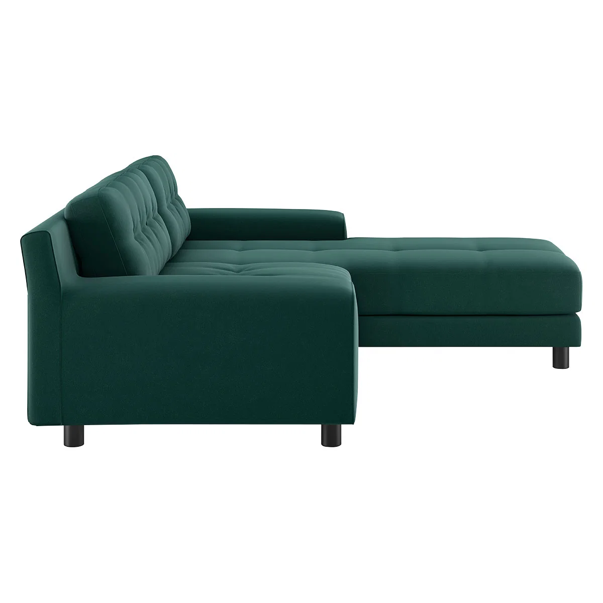 Hendricks Emerald Green Velvet Small Right-Hand Chaise Sofa, Green – image 4