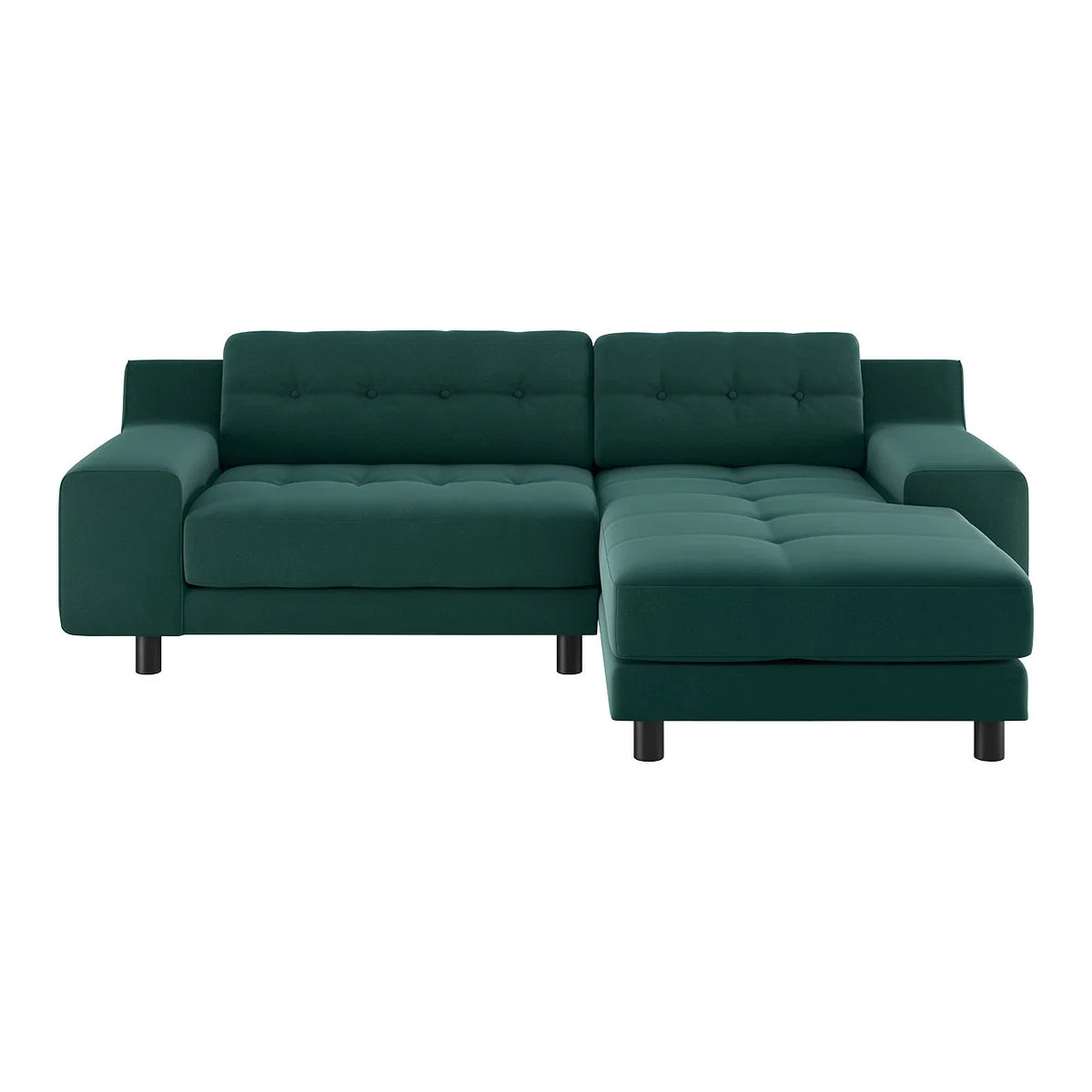 Hendricks Emerald Green Velvet Small Right-Hand Chaise Sofa, Green – image 1