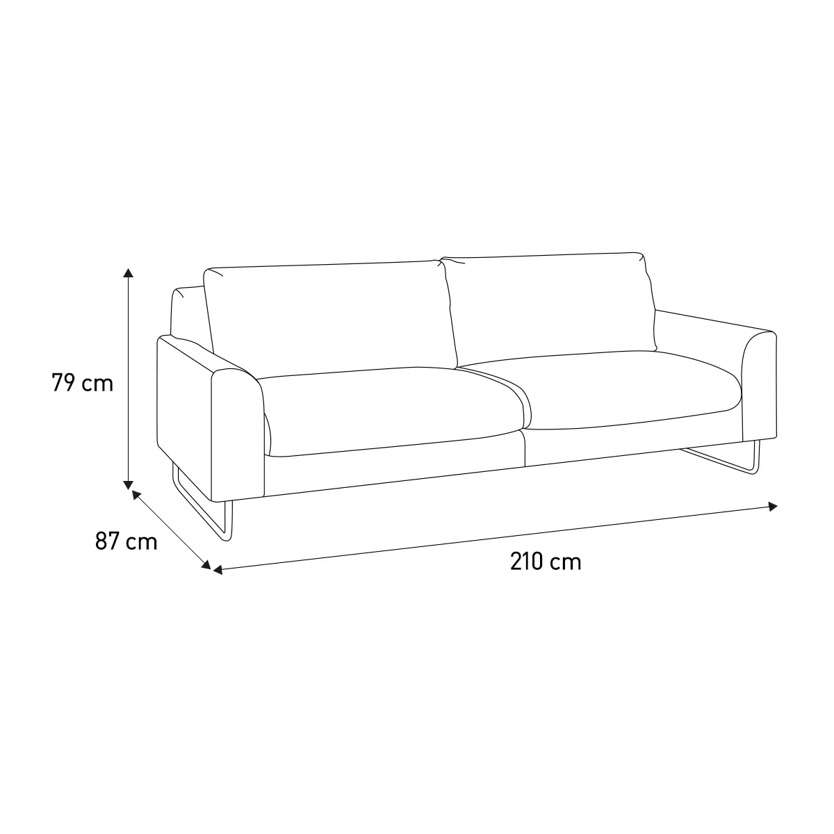 Lyle Saffron Yellow FaBric 3 Seater Sofa, Saffron – image 6