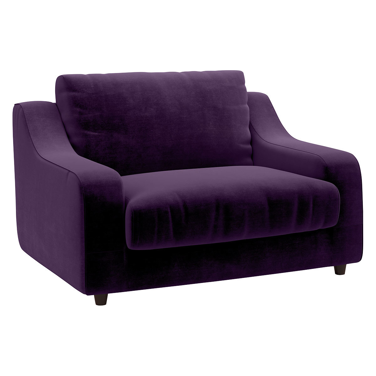 Slope Purple Velvet Loveseat Sofa, Purple – image 3