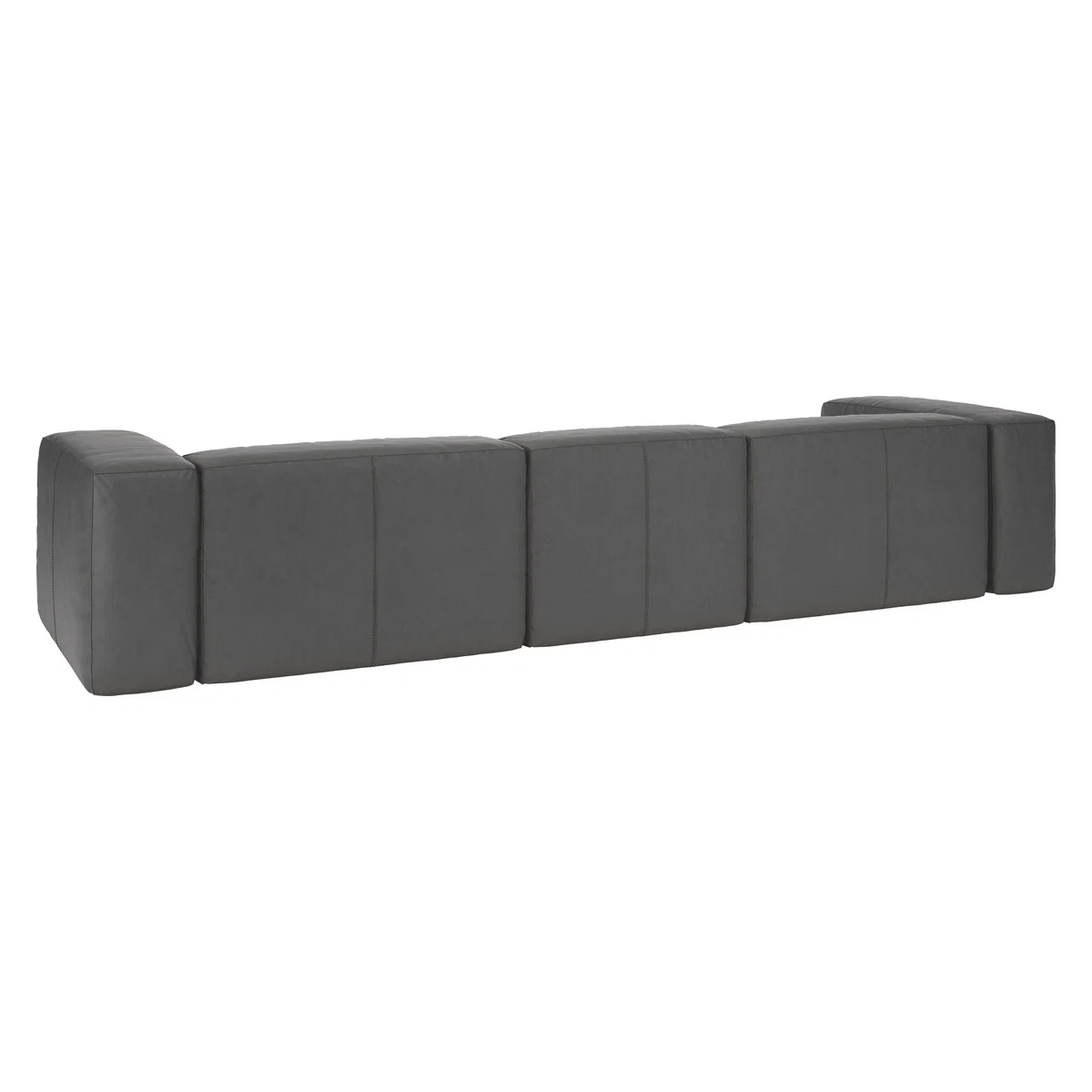 Opollo Grey Luxury Leather Large Right Arm Chaise Sofa Group, Grey – image 5