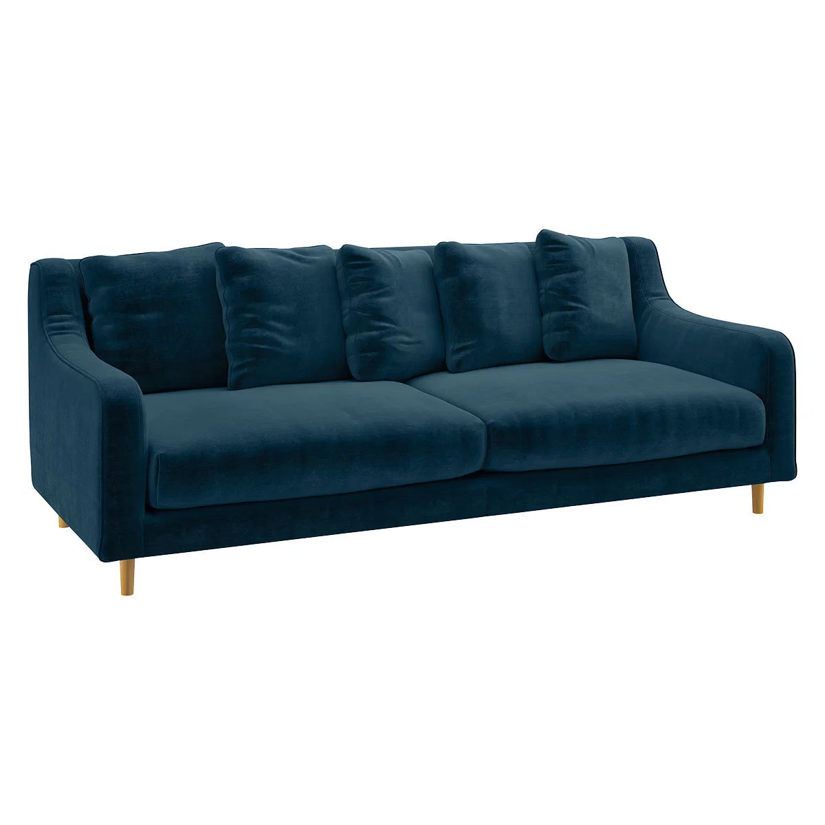 Swift Ink Blue Velvet 3 Seater Sofa, Blue – image 3
