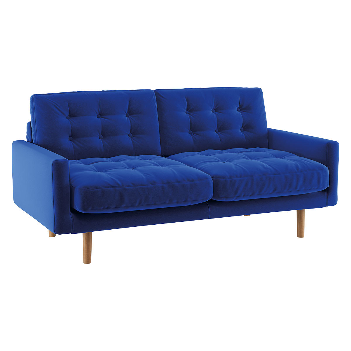 Fenner Cobalt Blue Lvelvet 2 Seater Sofa, Blue – image 3