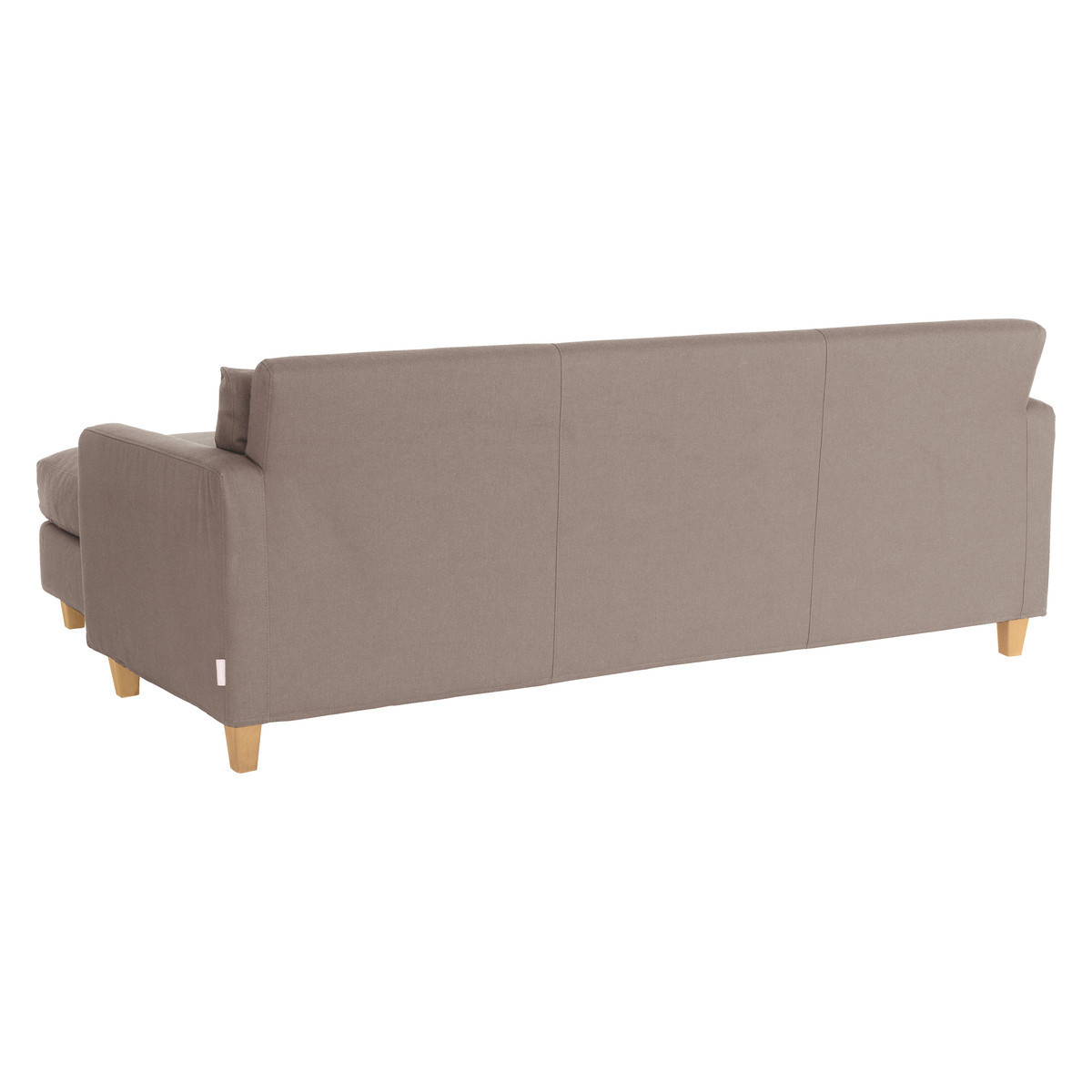 Chester Natural FaBric 3 Seater Chaise Sofa, Oak Stained Feet, Natural – image 5