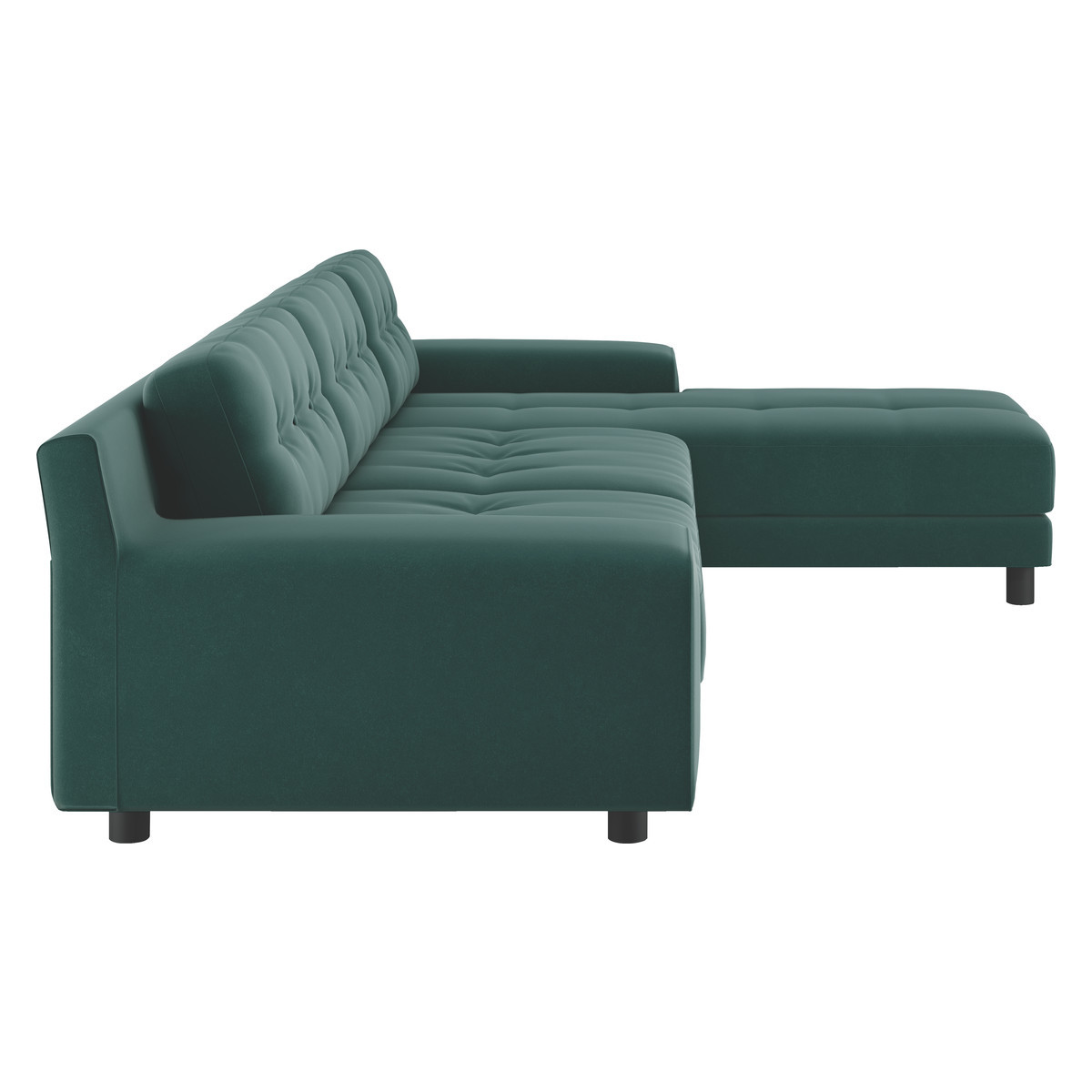 Hendricks Emerald Green Velvet Right Arm Chaise Sofa, Green – image 4