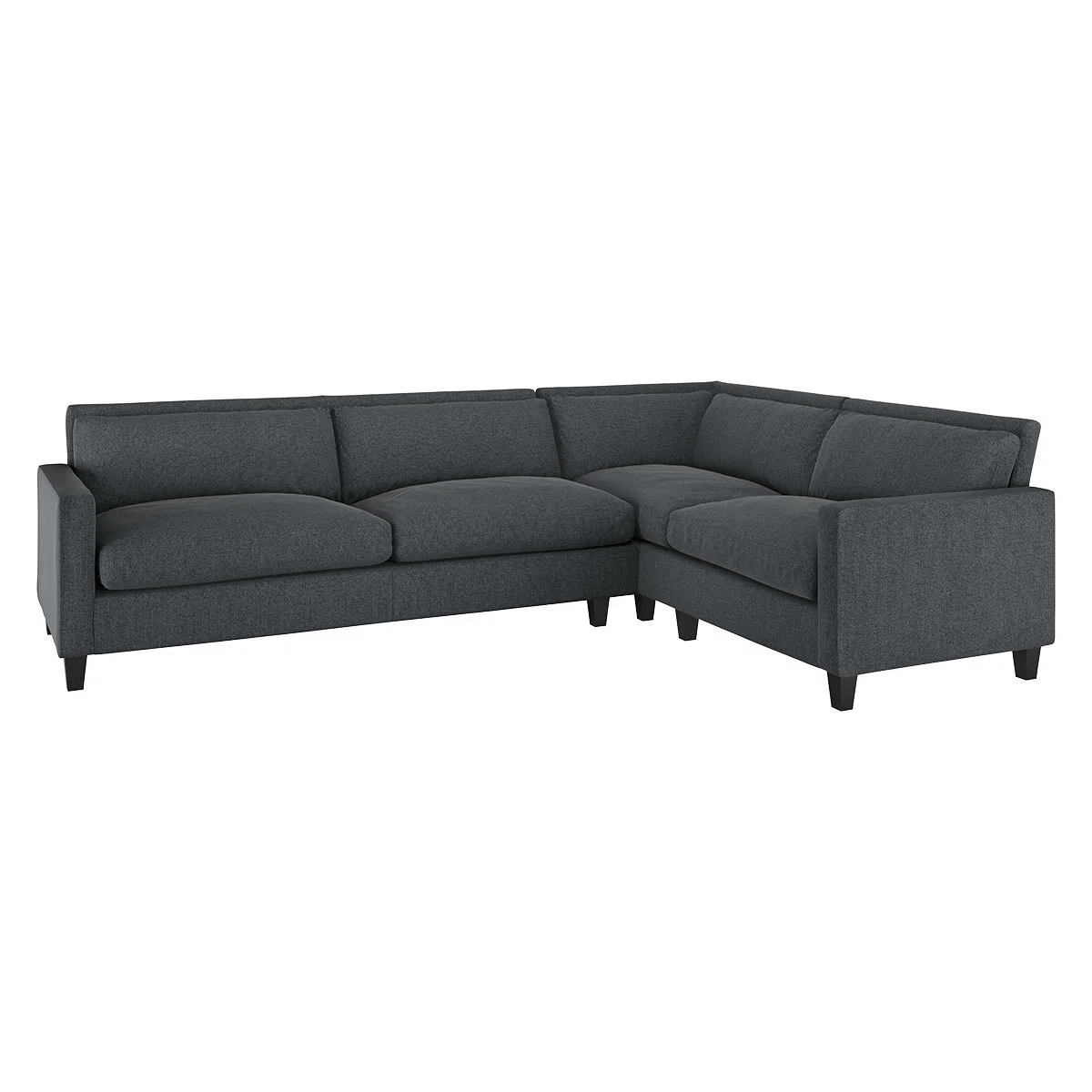 Chester Grey Textured FaBric Left-Arm Corner Sofa, Dark Feet, Grey – image 4