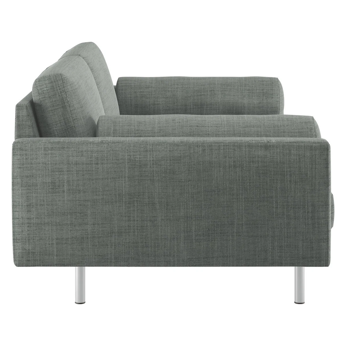 Spencer Grey Italian Woven FaBric 2 Seater Sofa, Metal Legs, Grey – image 4