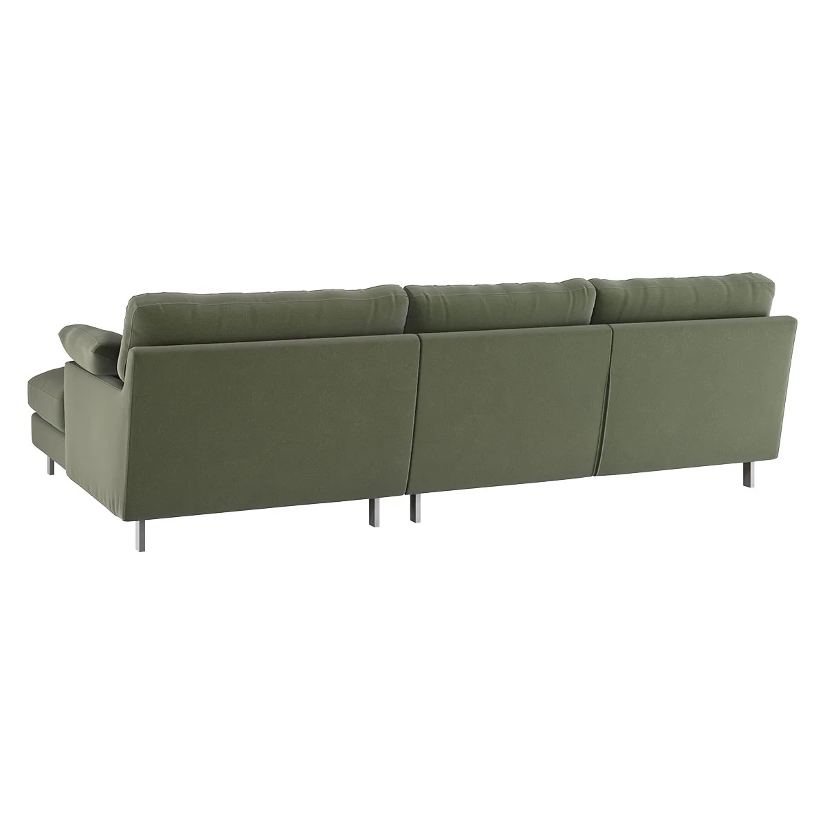 Cuscino Sage Green Velvet Right-Arm Chaise Sofa, Green Green – image 5