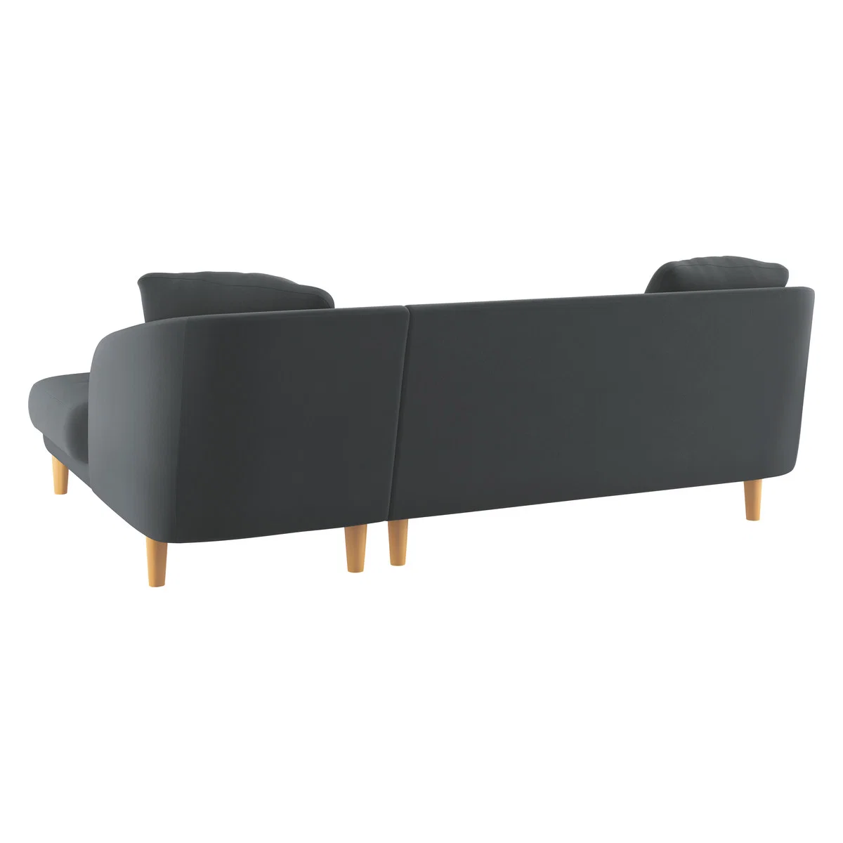 Colby Grey Velvet Right Arm Chaise Sofa, Grey – image 5