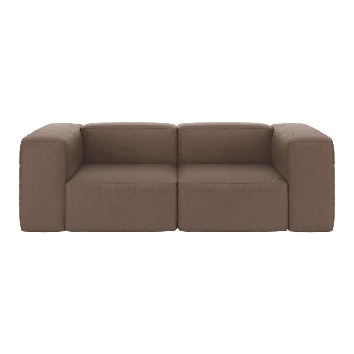 Opollo Light Brown Luxury Leather 3 Seater Sofa, Light Brown – image 1