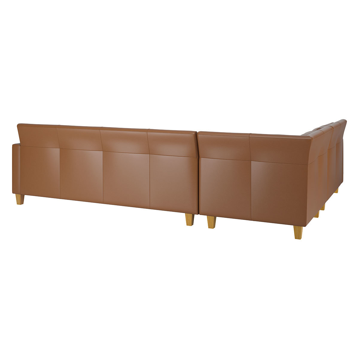 Chester Light Brown Leather Right-Arm Corner Sofa, Oak Feet, Light Brown – image 5