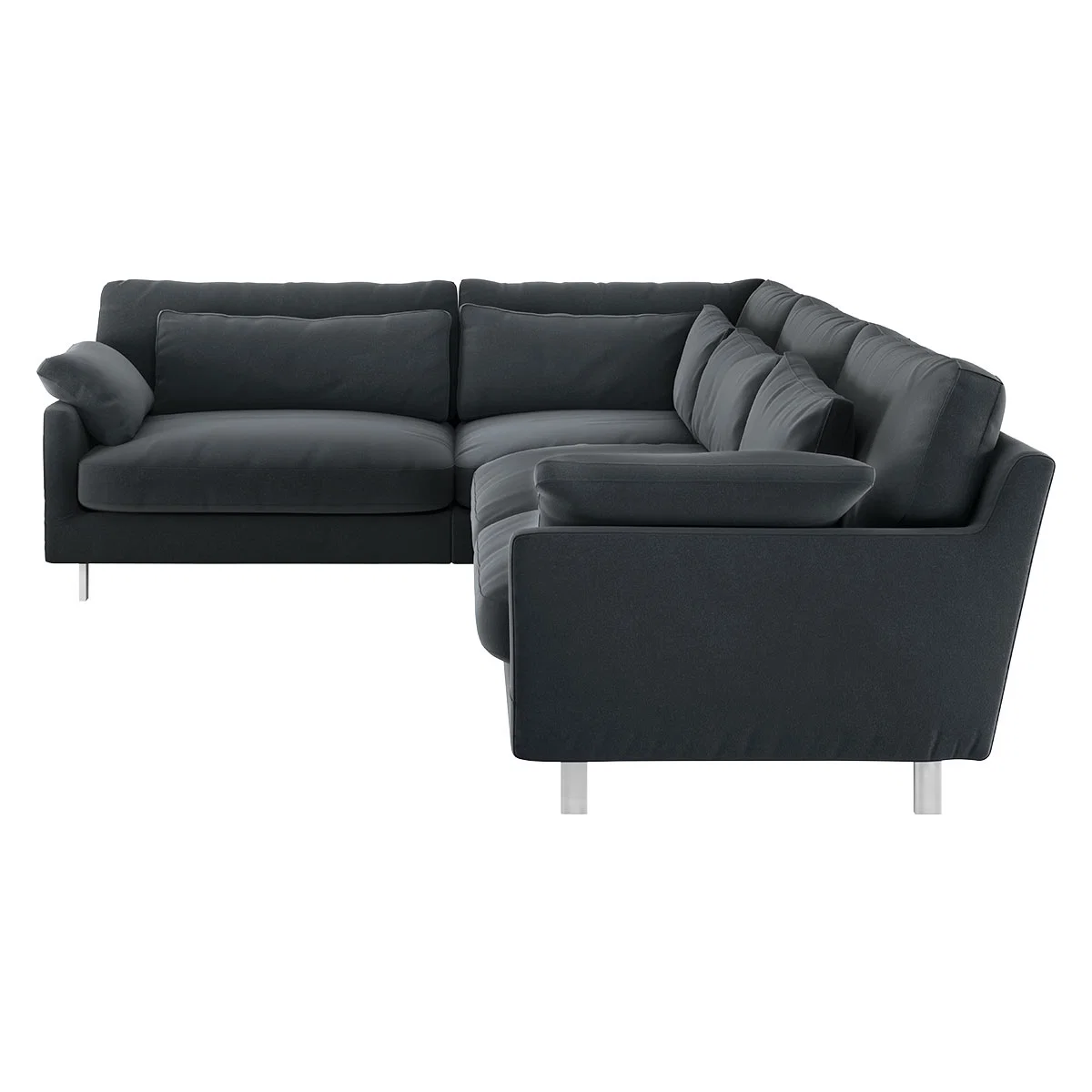 Cuscino Dark Grey Velvet  Right-Arm Corner Sofa, Grey – image 4