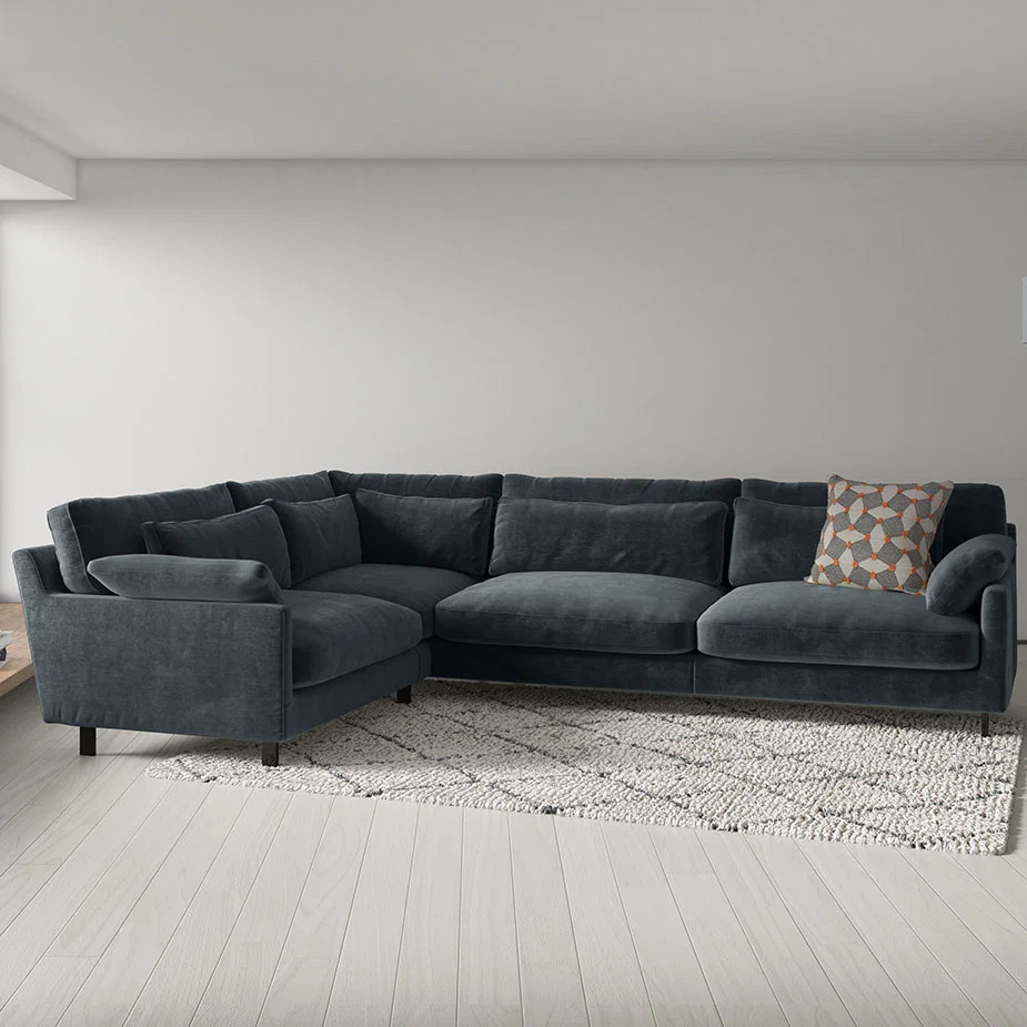 Cuscino Dark Grey Velvet  Right-Arm Corner Sofa, Grey – image 8