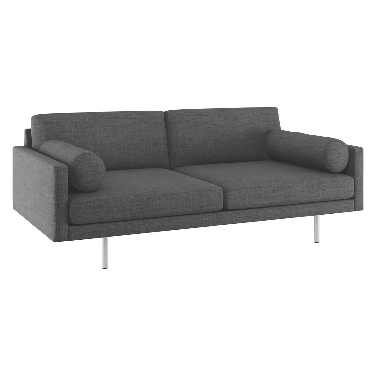 Spencer Charcoal Grey Italian Woven FaBric 3 Seater Sofa, Metal Leg, Charcoal – image 3