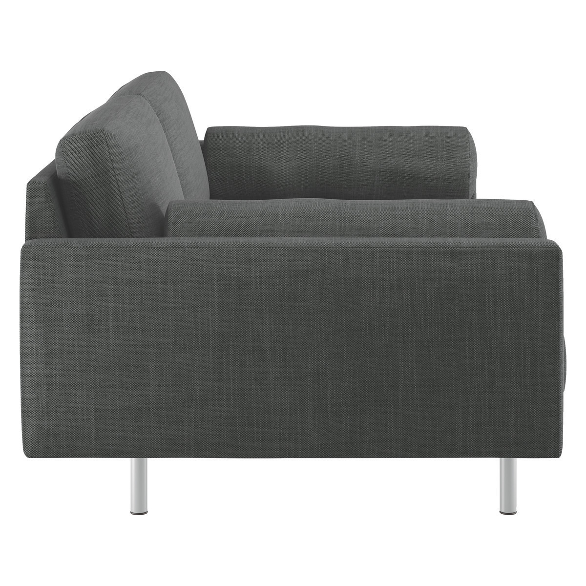 Spencer Charcoal Grey Italian Woven FaBric 3 Seater Sofa, Metal Leg, Charcoal – image 4