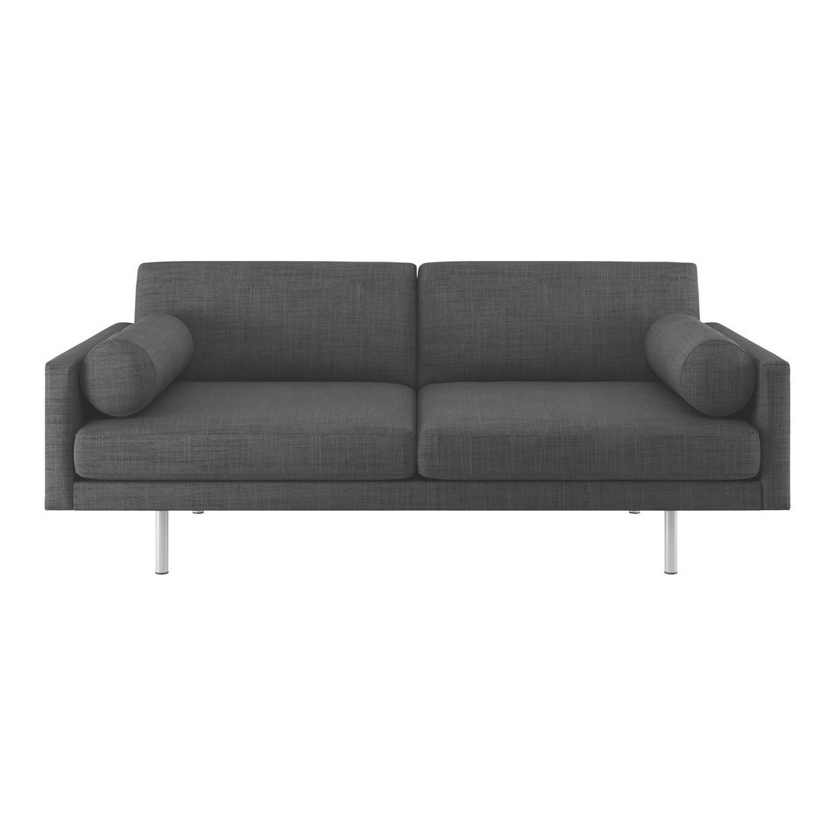 Spencer Charcoal Grey Italian Woven FaBric 3 Seater Sofa, Metal Leg, Charcoal – image 1