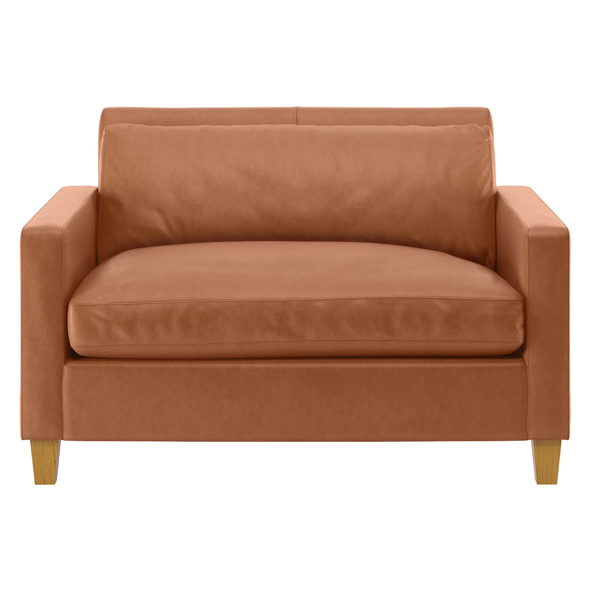 Chester Tan Luxury Leather Compact Sofa, Tan – image 3