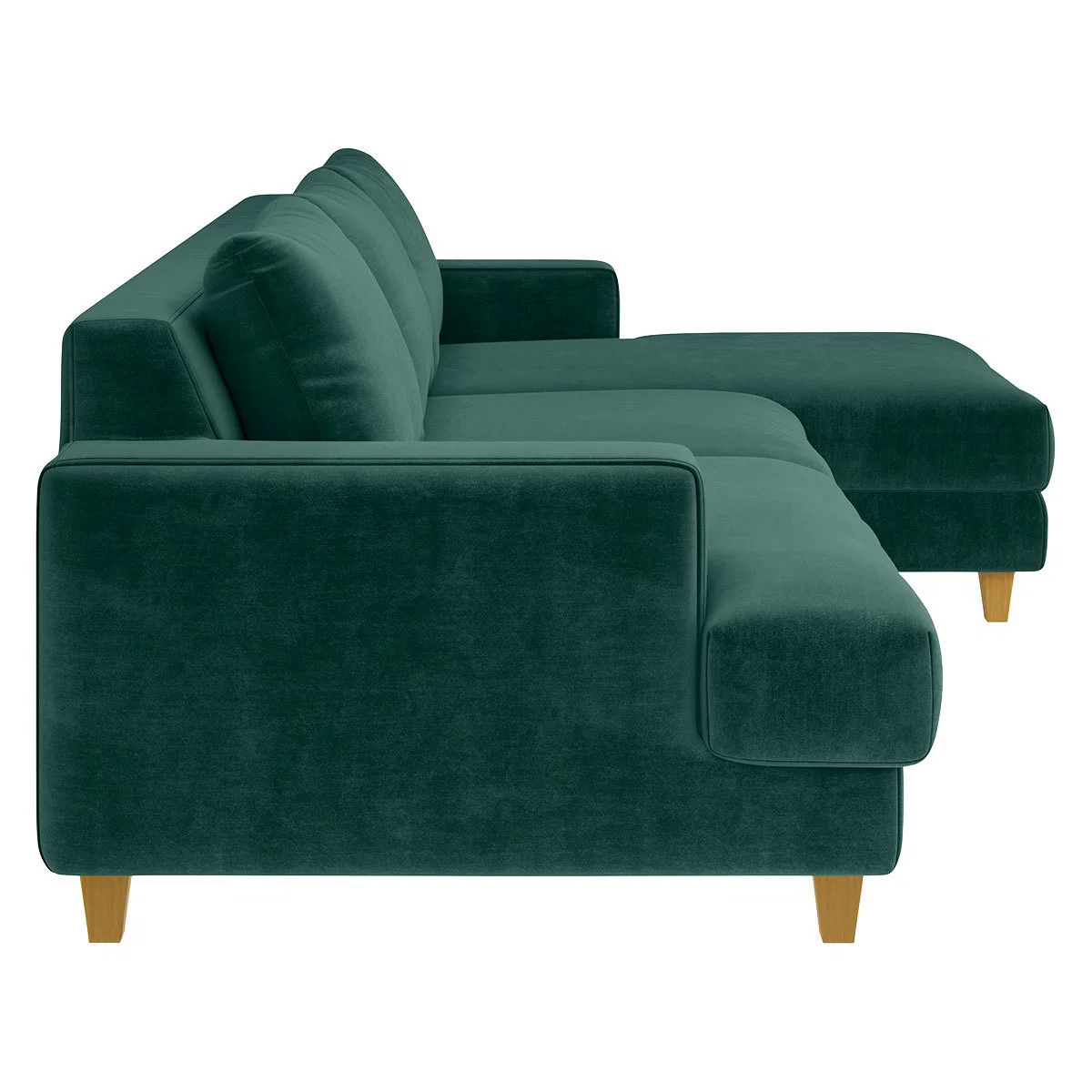 Wiltons Emerald Green Velvet Right Hand Chaise Sofa, Green – image 4