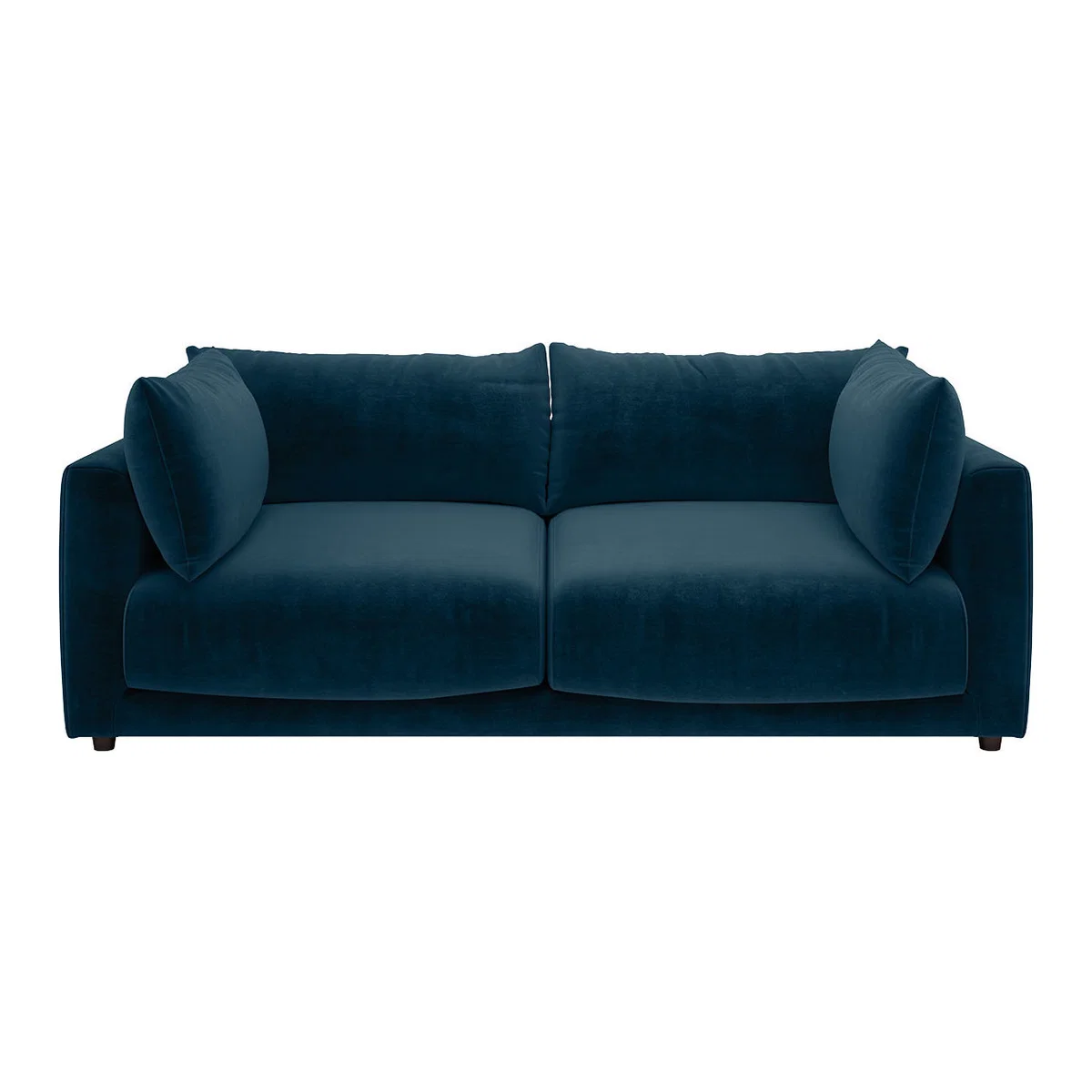 Clemence Ink Blue Velvet 3 Seat Sofa, Blue – image 1