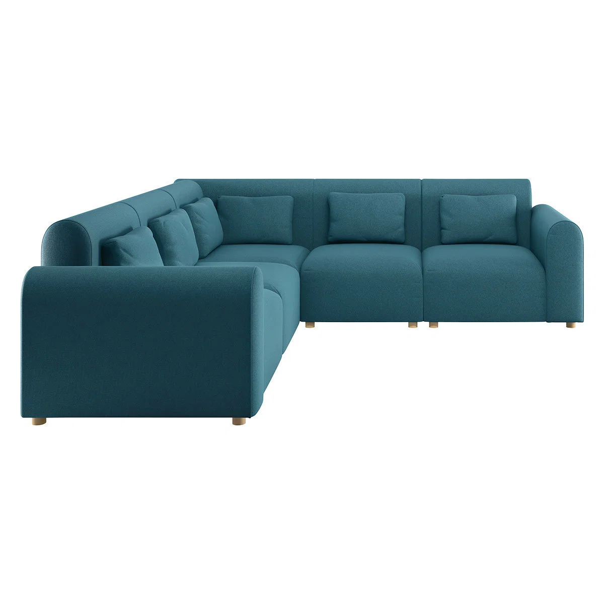 Tab Teal Green FaBric 3 Seat Reversible Corner Sofa, Green – image 4