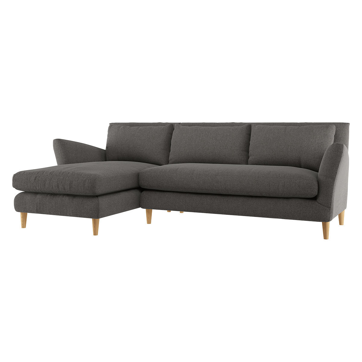 Keele Charcoal Grey Wool Left -Arm Chaise Sofa, Charcoal – image 3