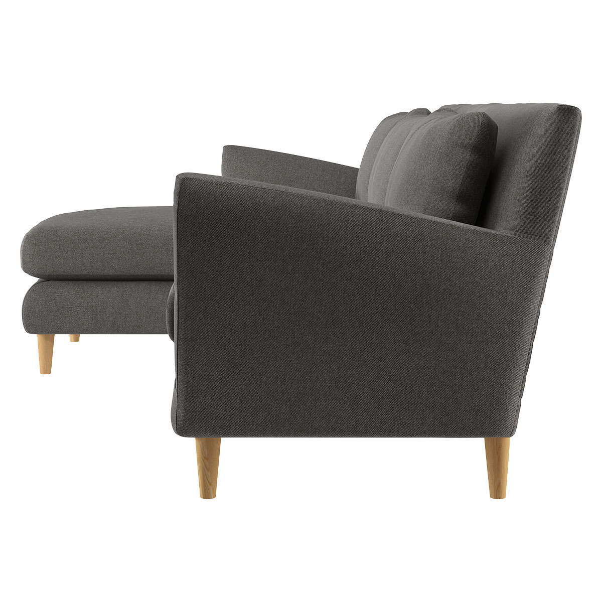 Keele Charcoal Grey Wool Left -Arm Chaise Sofa, Charcoal – image 4