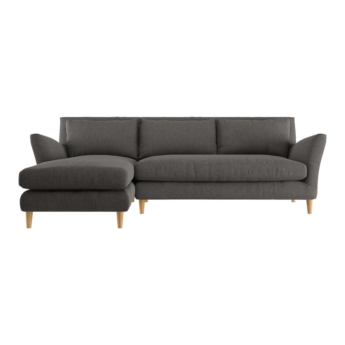 Keele Charcoal Grey Wool Left -Arm Chaise Sofa, Charcoal – image 1