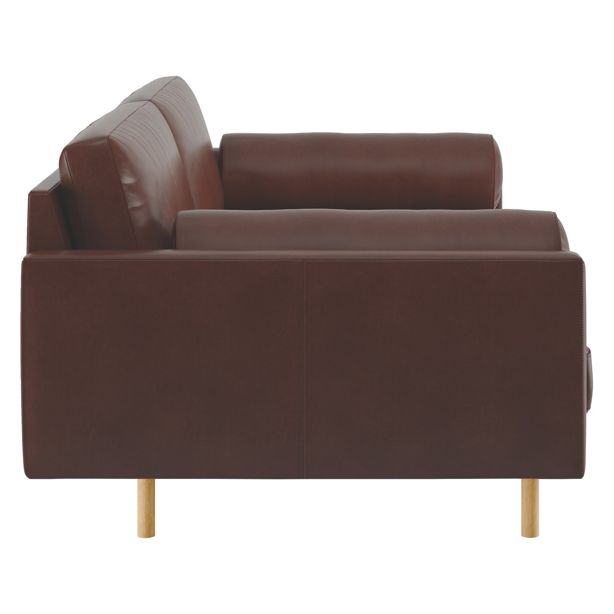 Spencer Tan Leather 3 Seater Sofa, Oak Legs, Tan – image 4