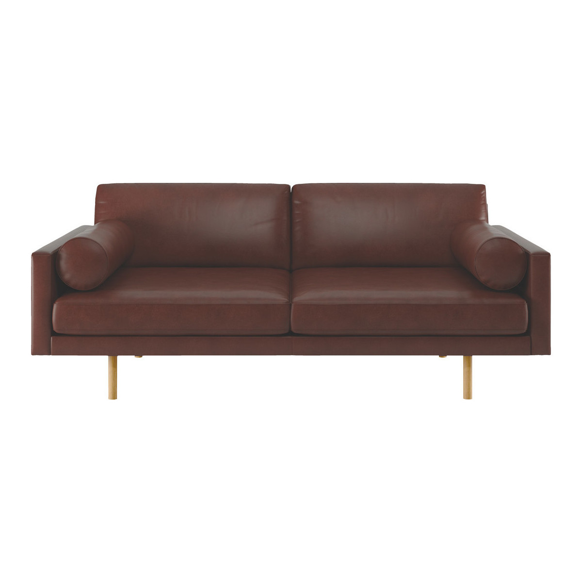 Spencer Tan Leather 3 Seater Sofa, Oak Legs, Tan – image 1
