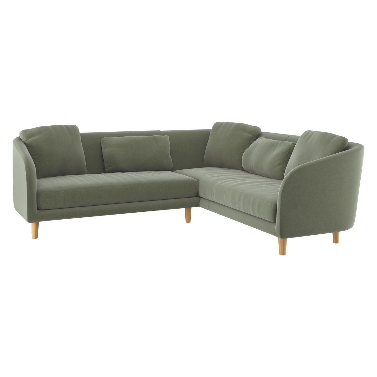 Colby Sage Green Velvet Left-Arm Corner Sofa, Green Green – image 3