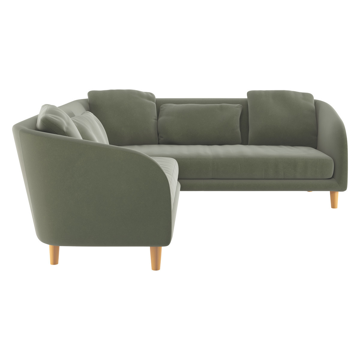Colby Sage Green Velvet Left-Arm Corner Sofa, Green Green – image 4