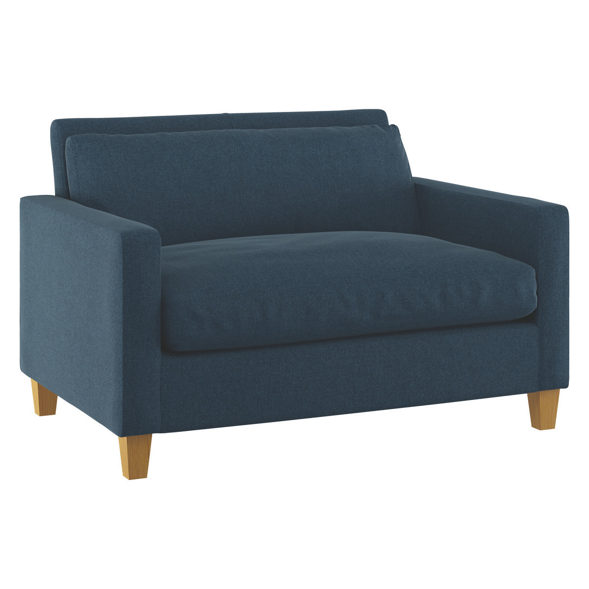 Chester Navy Blue Tweed Wool Mix Compact Sofa, Oak Stained Feet, Navy – image 4