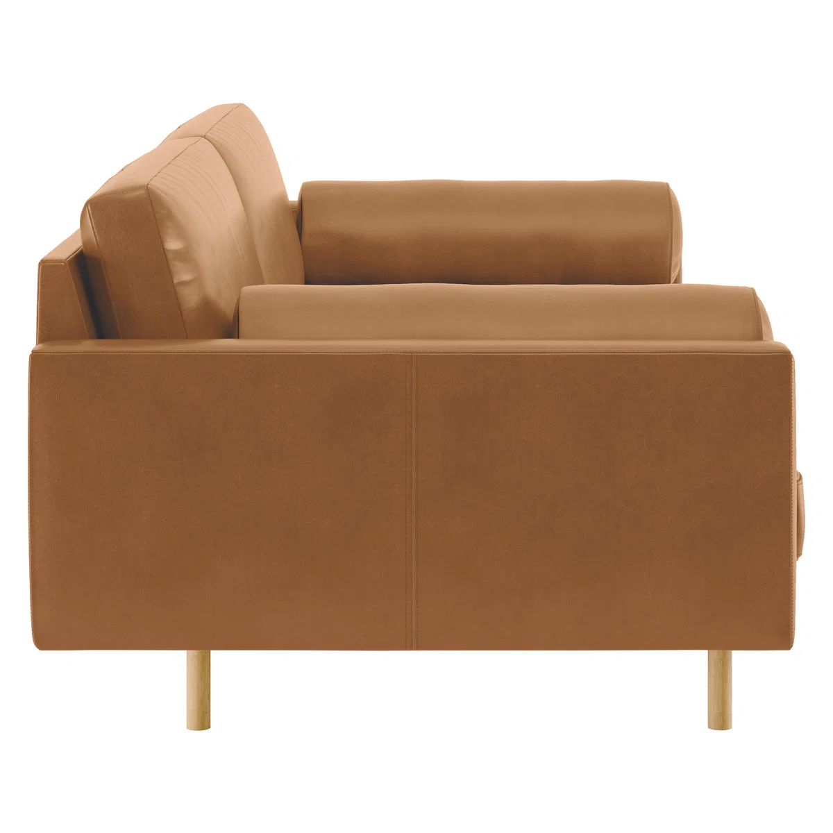 Spencer Mid Tan Leather 3 Seater Sofa, Oak Legs, Mid Tan – image 4