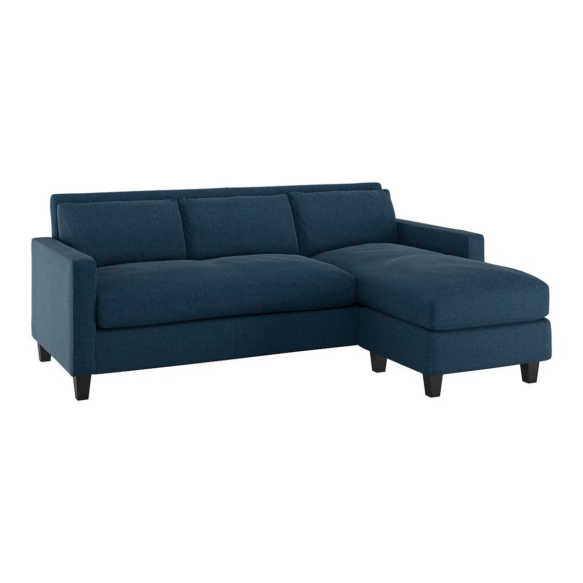 Chester Navy Blue Tweed Wool Mix 3 Seater Sofa Chaise, Navy – image 1
